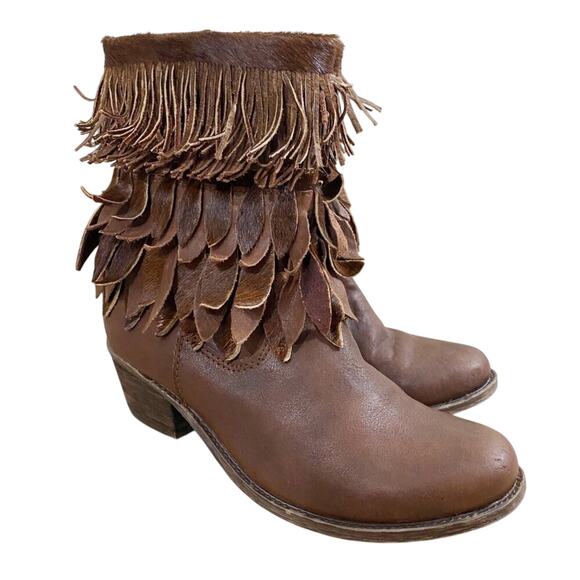 Sheridan Mia Brown Leather Mid Calf Boot w Fringe Detail Women's EU Size 37 EUC - Picture 10 of 10
